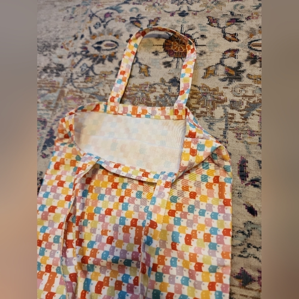 Mandville Woven Geometric Tote Bag Multicolor Boho Travel Beach Shoulder Bag - Picture 2 of 3